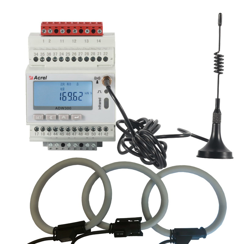 3 Phase energy meter with rogowski coil current transducer-ADW300